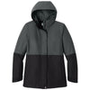 Port Authority Women's Grey Steel/Deep Black Insulated Heavy Ripstop Jacket