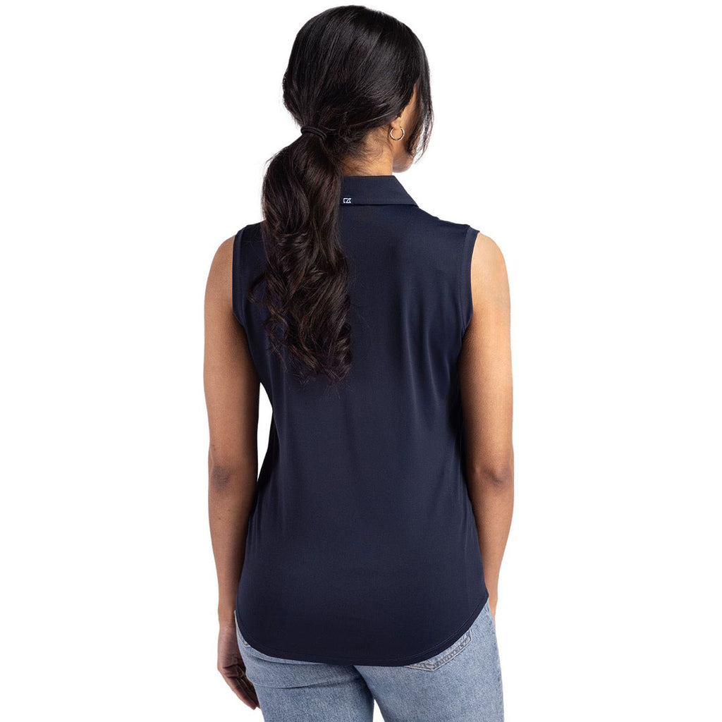 Cutter & Buck Women's Navy Blue Forge Eco Stretch Recycled Sleeveless Polo