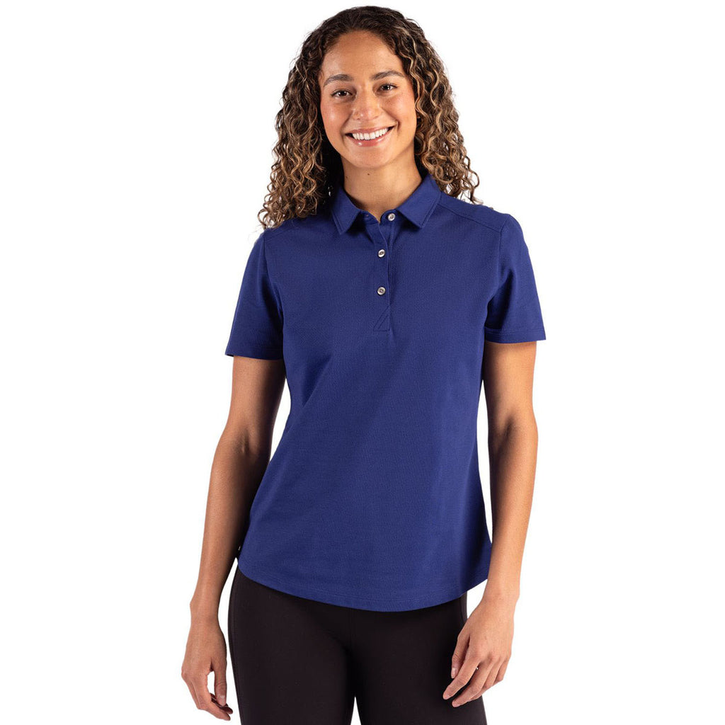Cutter & Buck Women's Tour Blue Advantage Refresh Epic Confidence Recycled Tri-Blend Pique Polo