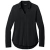 Port Authority Women's Deep Black Luxe Knit Button Tunic