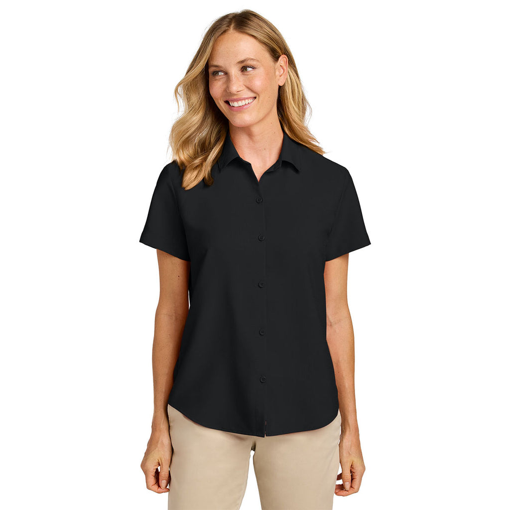 Port Authority Women's Deep Black Short Sleeve UV Dockside Shirt