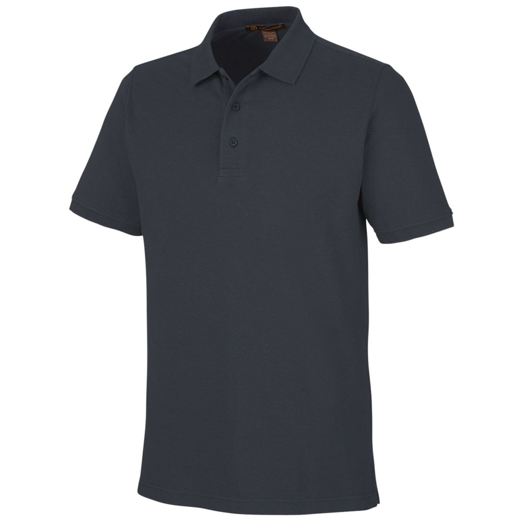 Harriton Men's Dark Charcoal Valiant Cotton Snag Protect Polo