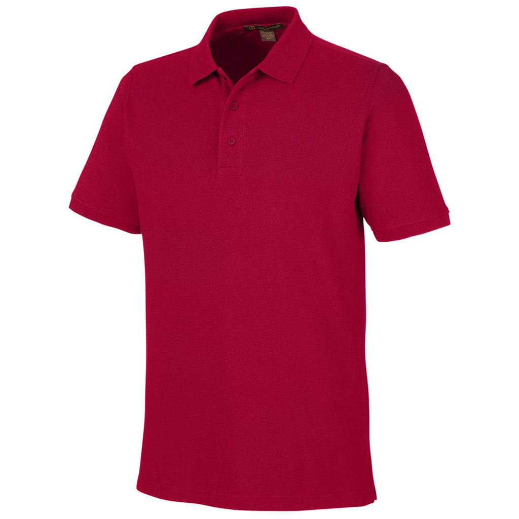 Harriton Men's Red Valiant Cotton Snag Protect Polo