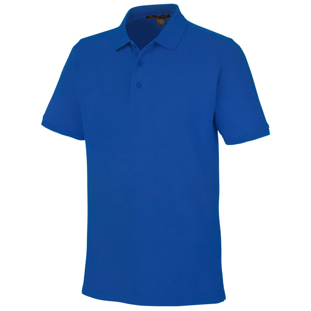 Harriton Men's True Royal Valiant Cotton Snag Protect Polo