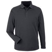 Harriton Men's Dark Charcoal Charge Snag and Soil Protect Long Sleeve Polo