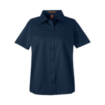 Harriton Women's Dark Navy Advantage IL Short Sleeve Dress Shirt