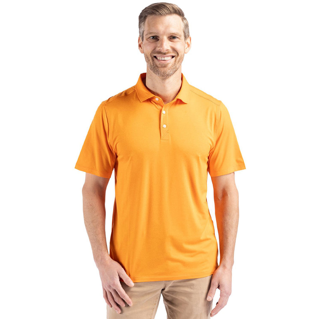 Cutter & Buck Men's Orange Burst Coastline Epic Comfort Eco Recycled Polo