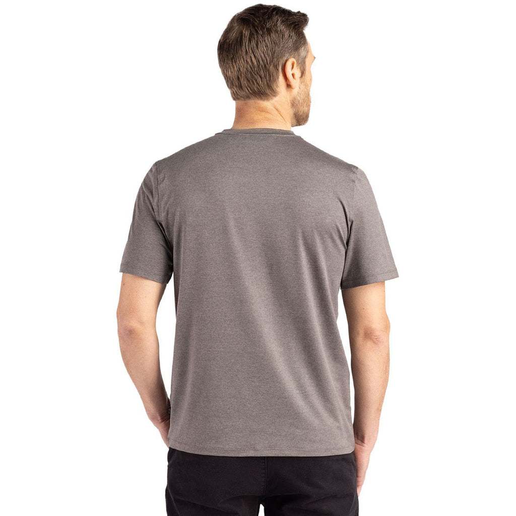 Cutter & Buck Men's Elemental Grey Coastline Epic Comfort Recycled Short Sleeve Tee