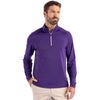 Cutter & Buck Men's College Purple Coastline Epic Comfort Recycled Quarter Zip