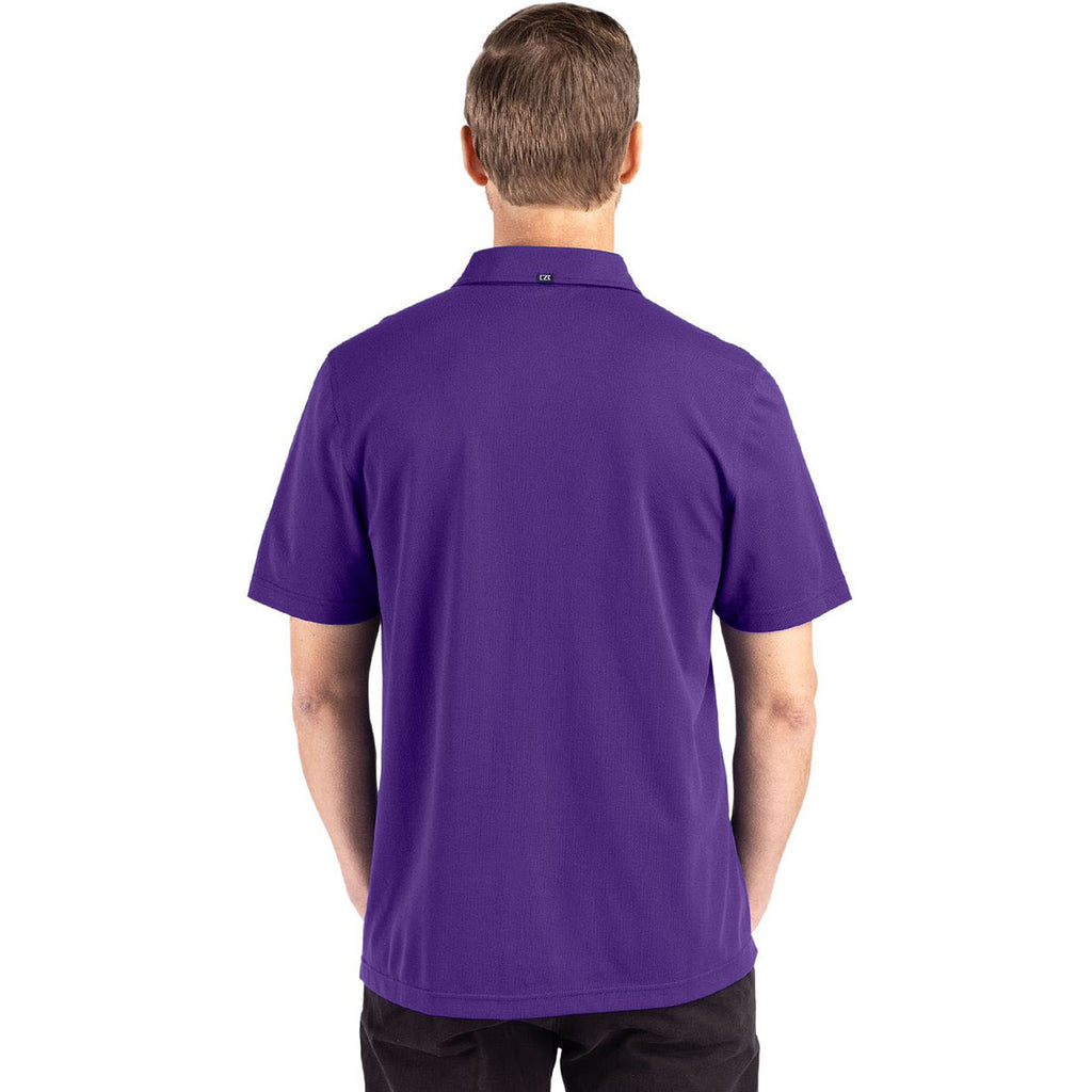 Cutter & Buck Men's College Purple Advantage Refresh Epic Confidence Recycled Tri-Blend Pique Polo