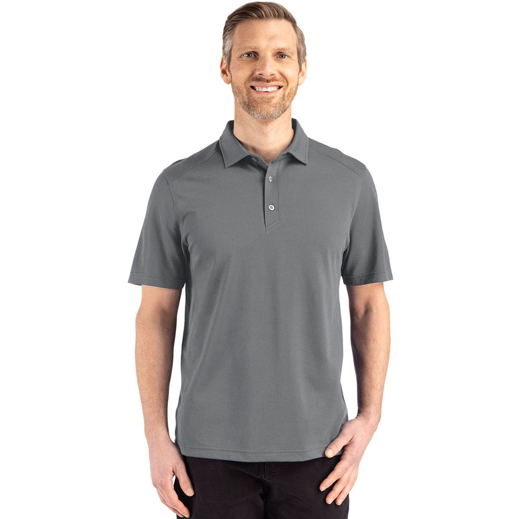 Cutter & Buck Men's Elemental Grey Advantage Refresh Epic Confidence Recycled Tri-Blend Pique Polo
