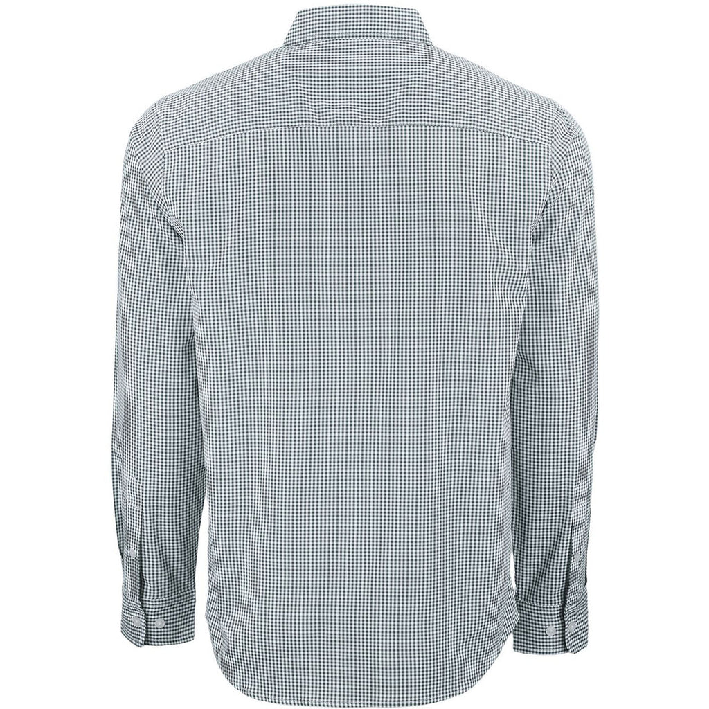 Cutter & Buck Men's Hunter/White Skyline Epic Confidence Recycled Gingham Long Sleeve Dress Shirt