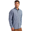 Cutter & Buck Men's Pale Blue/Navy Blue Skyline Epic Confidence Recycled Gingham Long Sleeve Dress Shirt