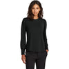 Mercer+Mettle Women's Deep Black Stretch Jersey Long Sleeve Blouson Top