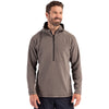 Clique Men's Pure Slate Powder Recycled Fleece Half Zip Hooded Pullover