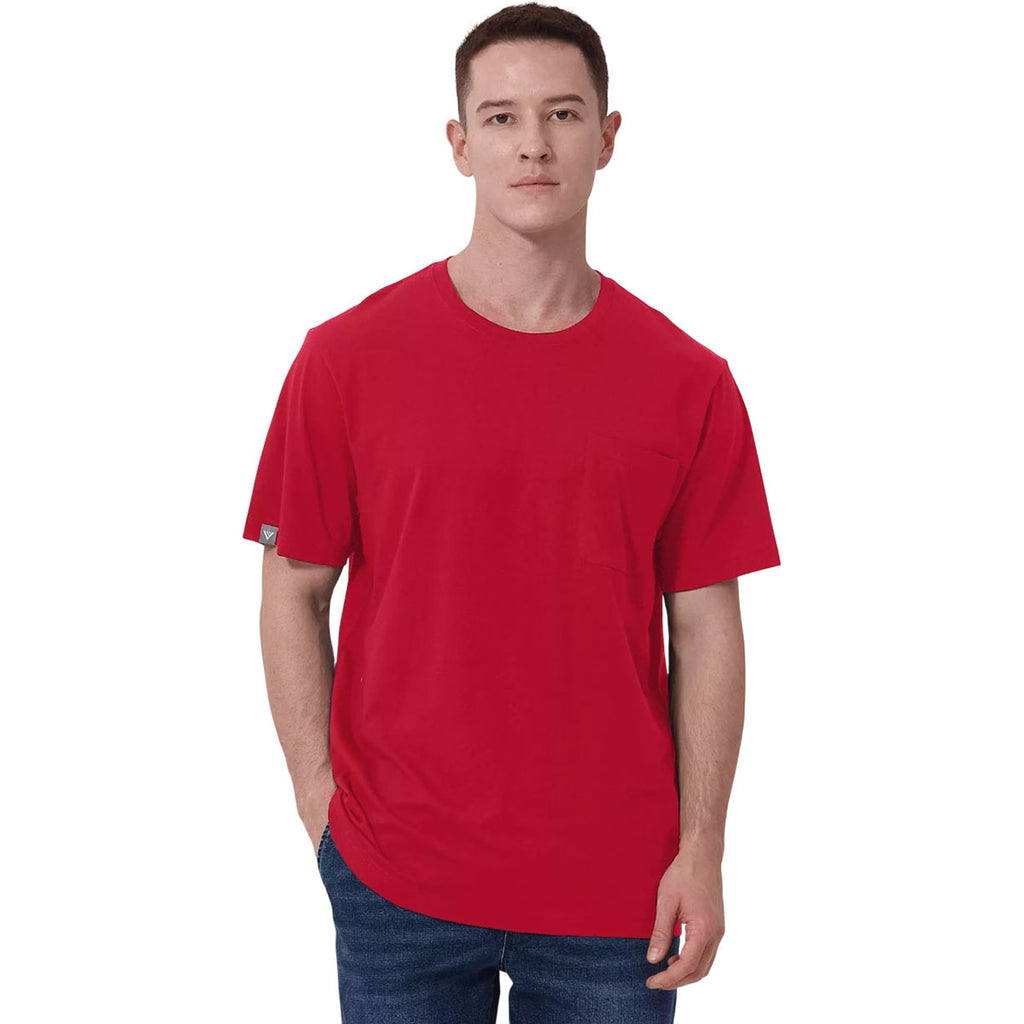 Levelwear Men's Flame Red Focal Pocket Tee