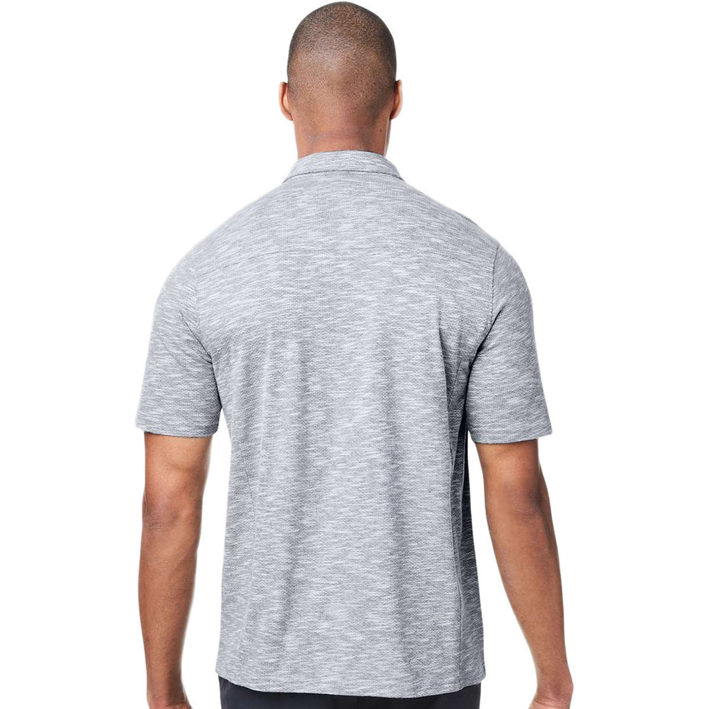 North End Men's Black Heather Eclipse Jacquard Polo