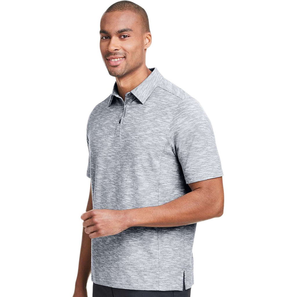 North End Men's Black Heather Eclipse Jacquard Polo