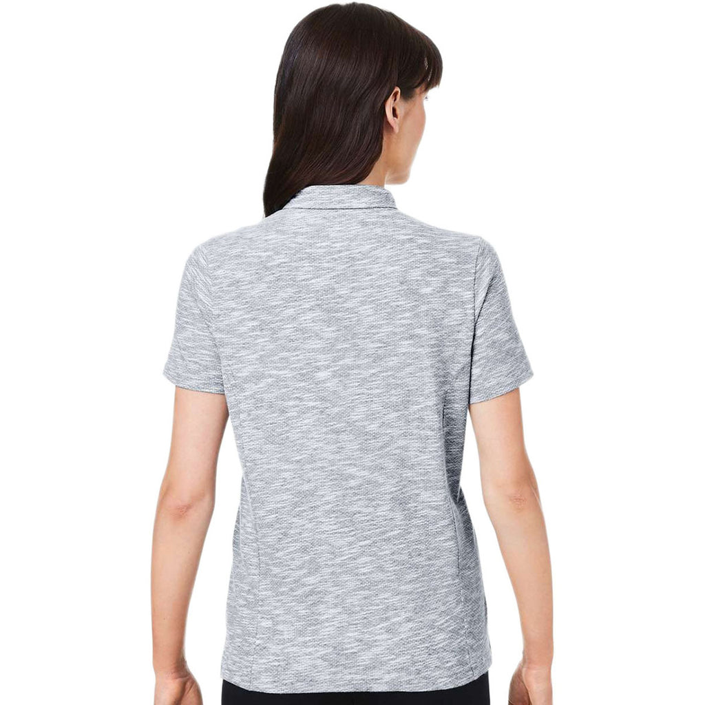 North End Women's Black Heather Eclipse Jacquard Polo