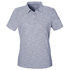 North End Women's Classic Navy Heather Eclipse Jacquard Polo