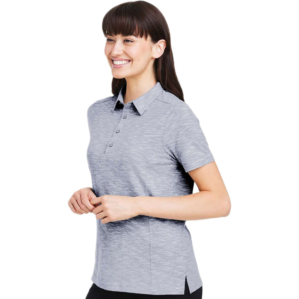 North End Women's Classic Navy Heather Eclipse Jacquard Polo