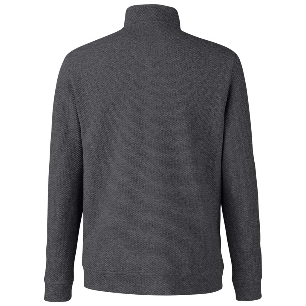 North End Men's Black Heather Spirit Textured Quarter-Zip Pullover