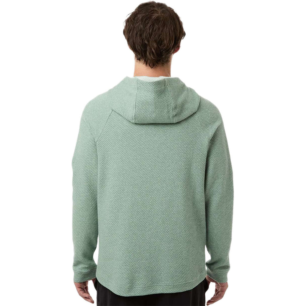 North End Men's Sage Green Heather Spirit Textured Hooded Pullover