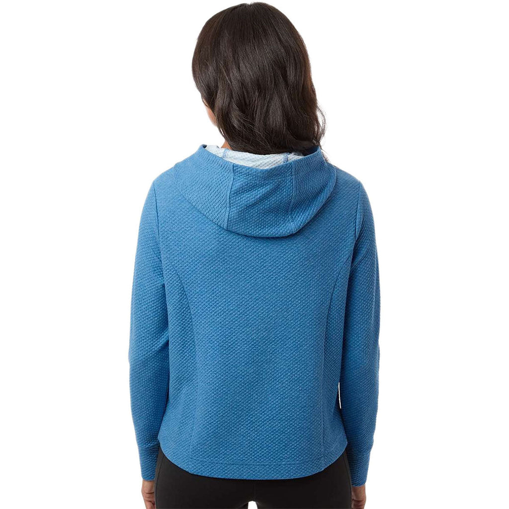 North End Women's Light Nautical Blue Heather Spirit Textured Hooded Pullover