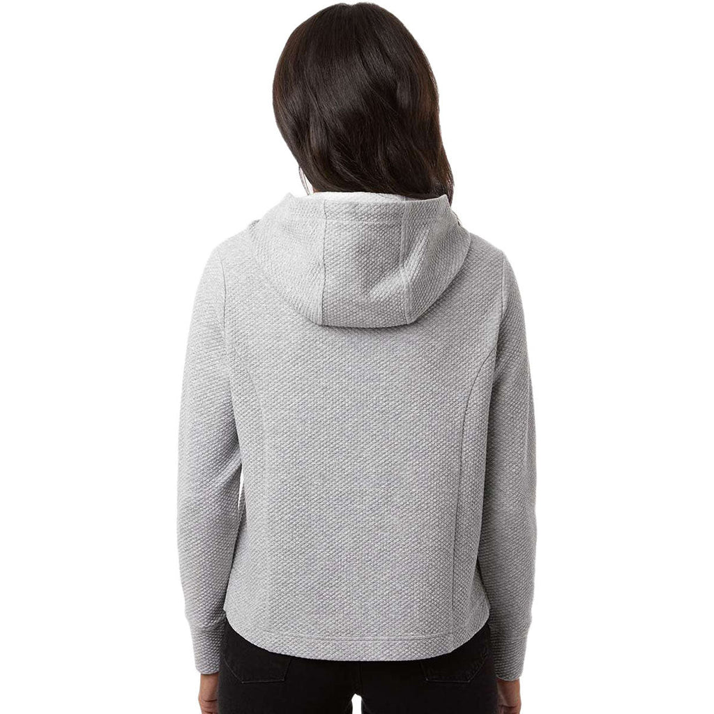 North End Women's Platinum Heather Spirit Textured Hooded Pullover