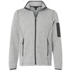North End Men's Grey/White Jasper Full-Zip Fleece Jacket