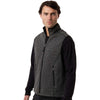 North End Men's Black/Grey Jasper Jacquard Fleece Vest