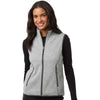 North End Women's Grey/White Jasper Jacquard Fleece Vest