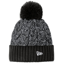 New Era Black/Graphite/White Marled Knit Pom Beanie