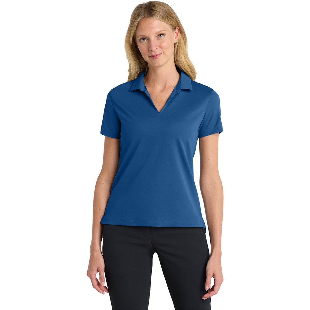 Nike Women's Gym Blue Dri-FIT Micro Pique 2.0 Polo