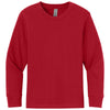 Next Level Youth Red Cotton Long Sleeve Tee