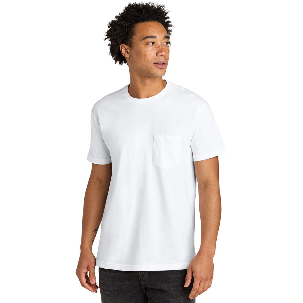 Next Level Men's White Cotton Pocket Tee