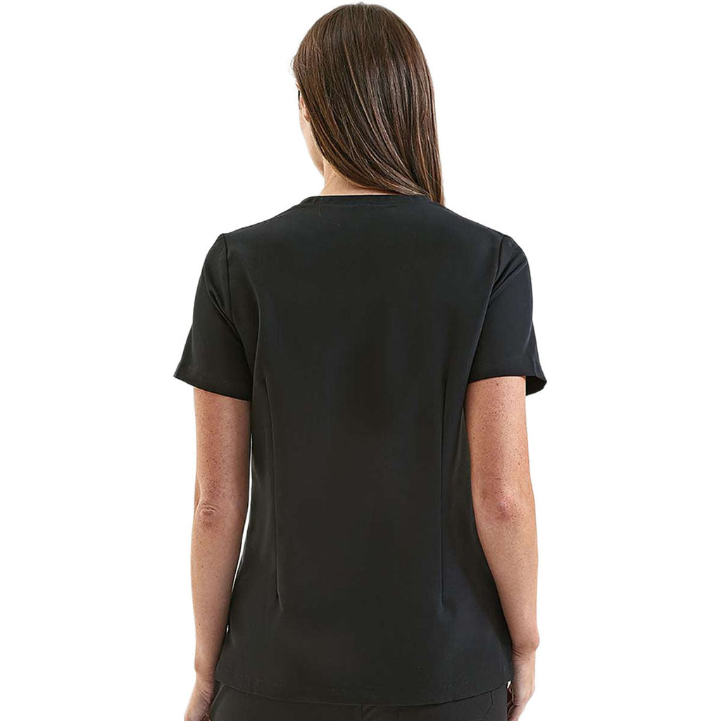 Onna Women's Black Limitless V-Neck Stretch Scrub Top