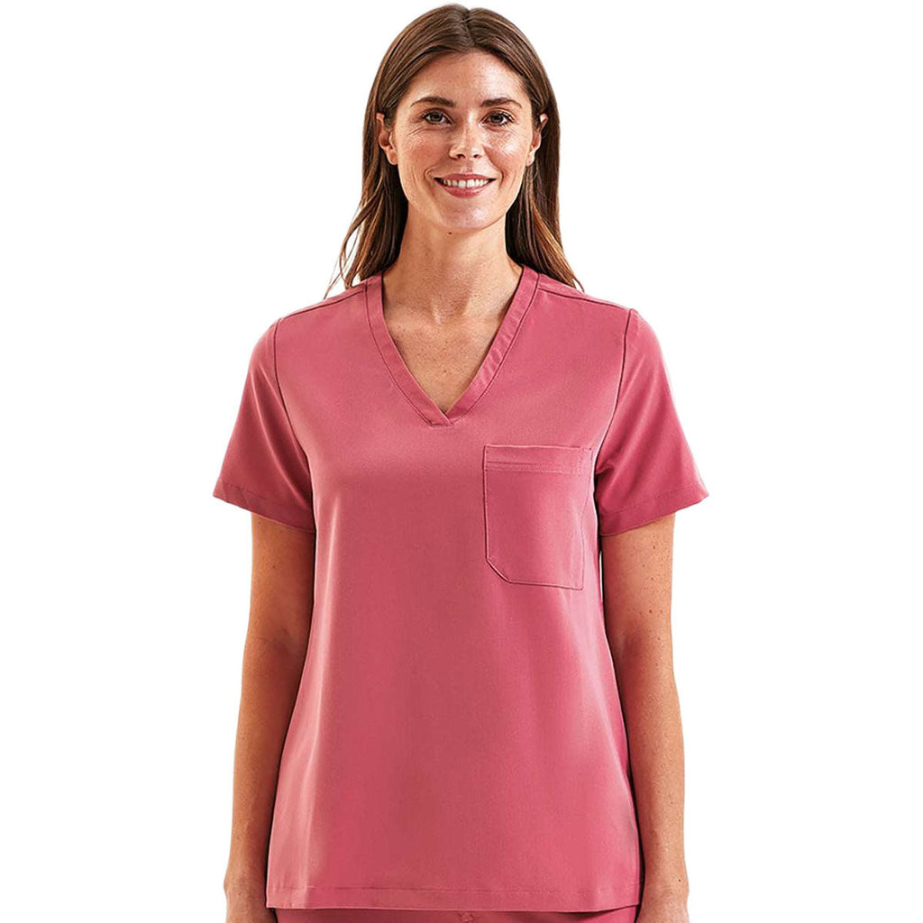Onna Women's Calm Pink Limitless V-Neck Stretch Scrub Top