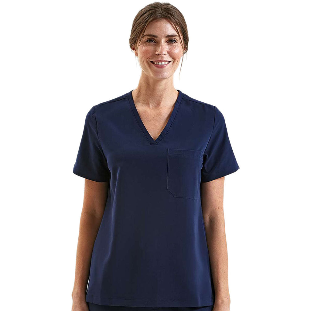 Onna Women's Navy Limitless V-Neck Stretch Scrub Top