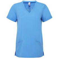 Onna Women's Ceil Blue Invisible V-Neck Stretch Scrub Top