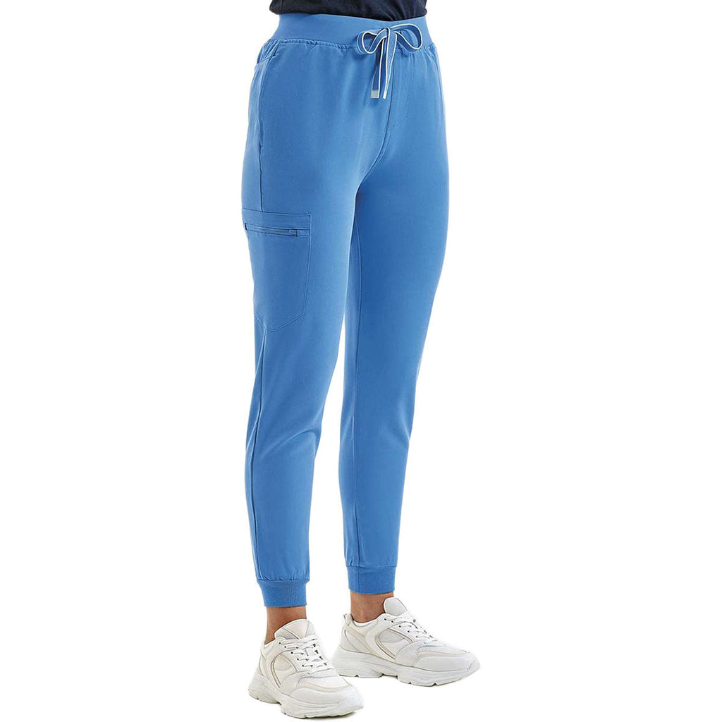Onna Women's Ceil Blue Energized Stretch Jogger Scrub Pants