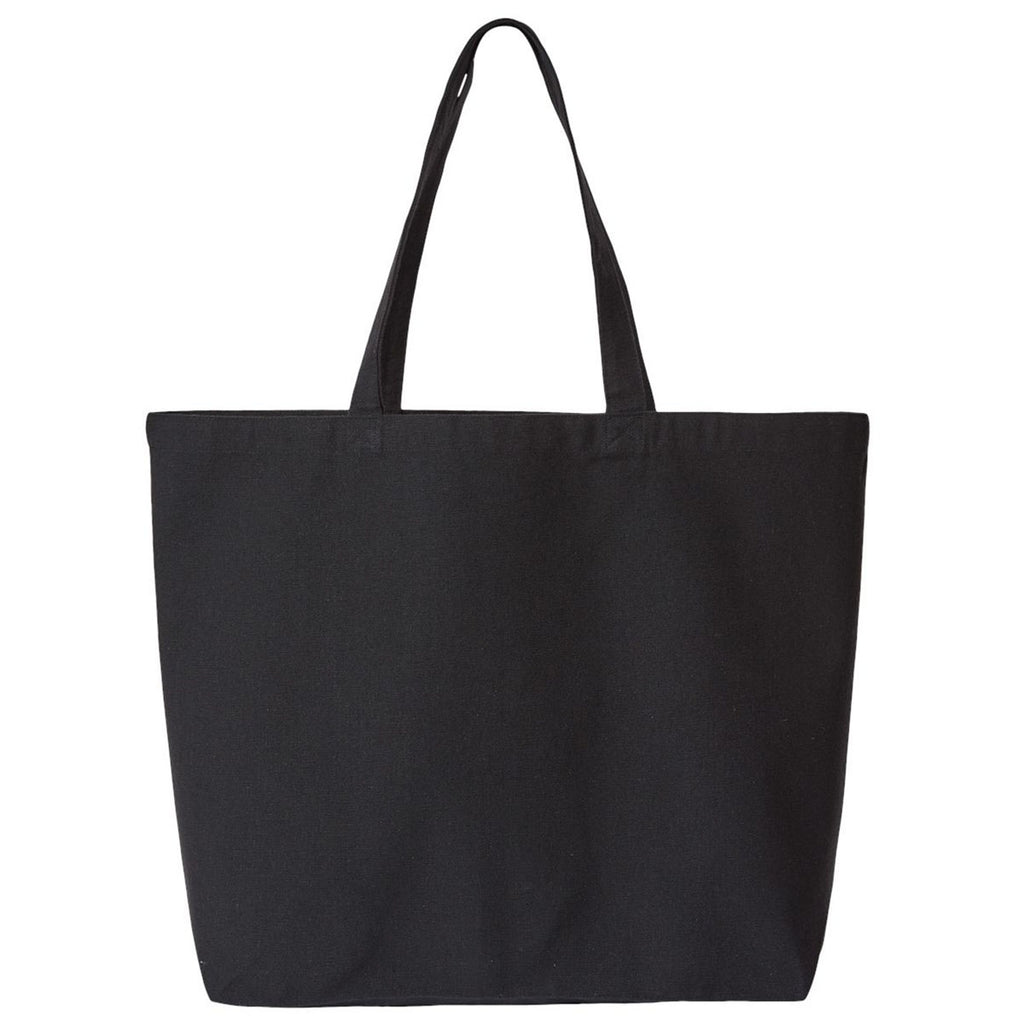 OAD Recycled Black Jumbo Recycled Midweight Gusseted Canvas Tote