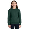 Port & Company Youth Dark Green Core Fleece Crewneck Pocket Sweatshirt