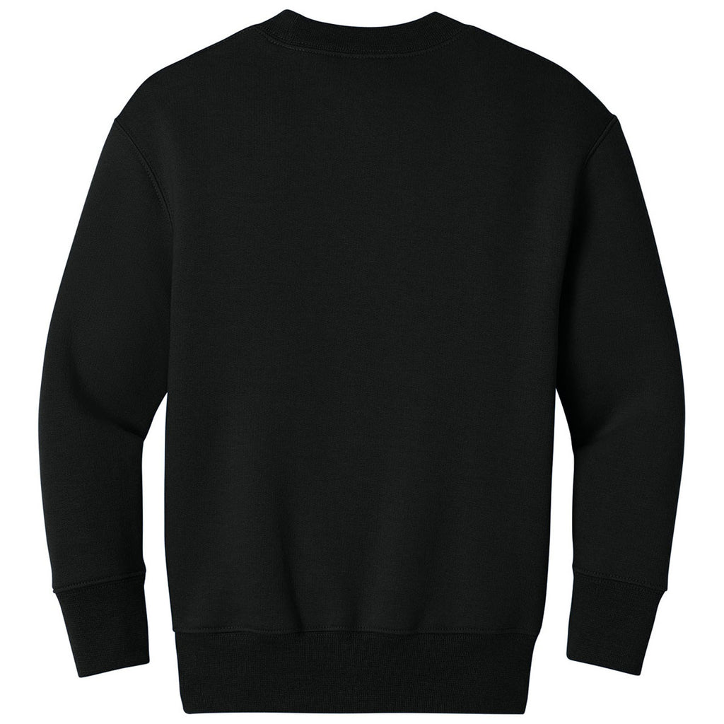 Port & Company Youth Jet Black Core Fleece Crewneck Pocket Sweatshirt