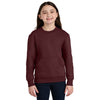 Port & Company Youth Maroon Core Fleece Crewneck Pocket Sweatshirt