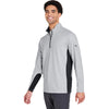 Puma Golf Men's Puma Black/Bright White Mesa Stripe Quarter-Zip