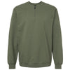 Gildan Unisex Military Green Midweight 1/4 Zip Sweatshirt