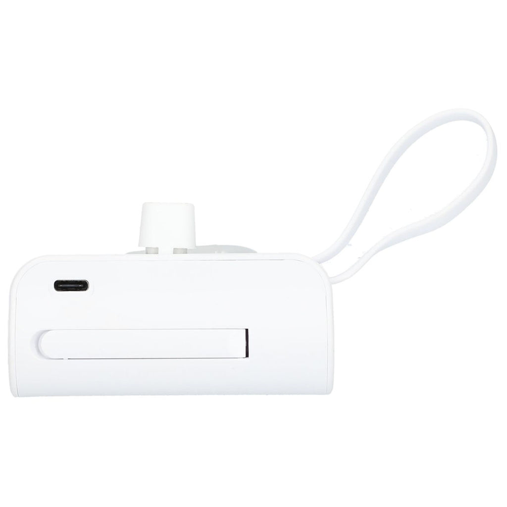 Bullet White Hue 5000 mAh Power Bank with Multi Tips