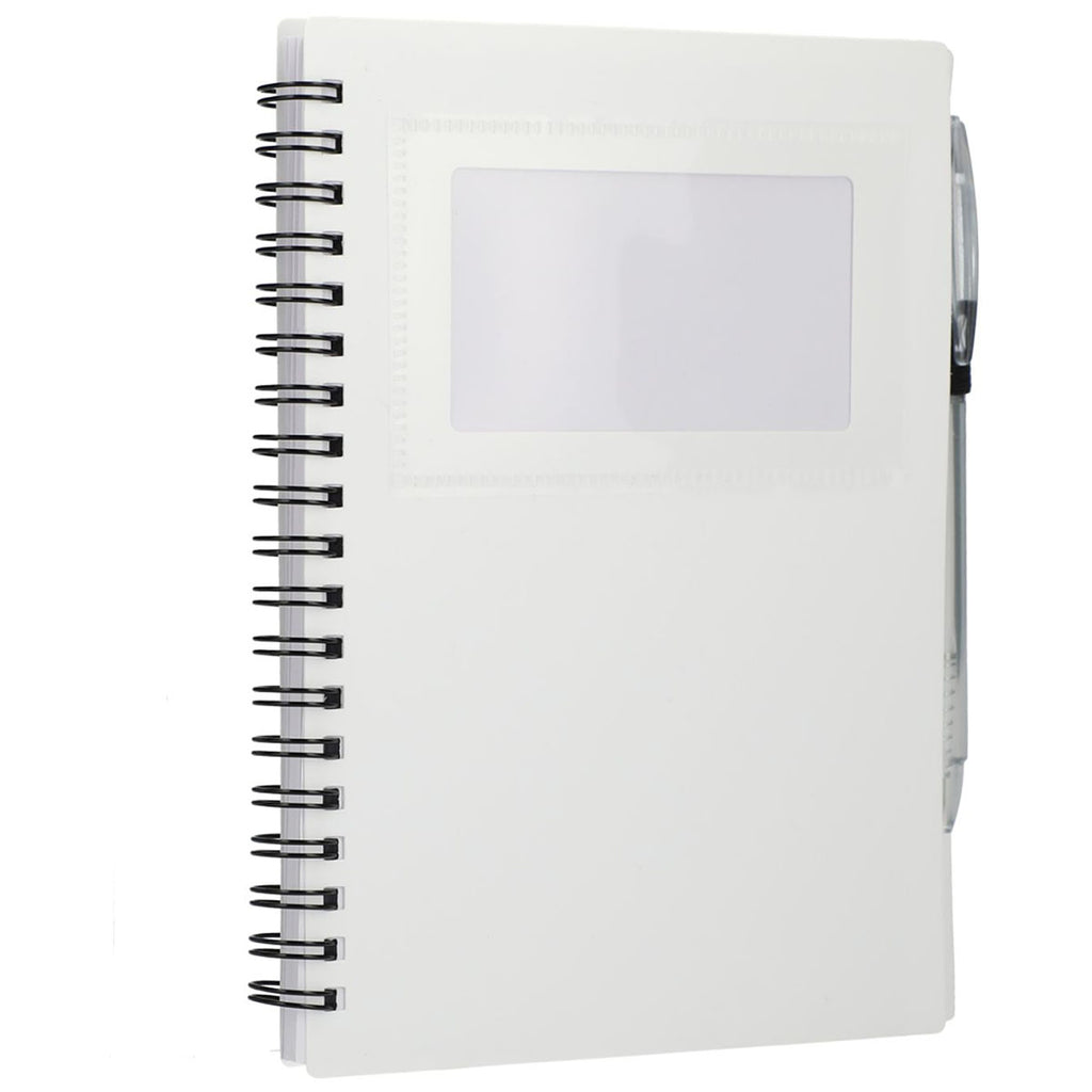 Bullet White Recycled Star Spiral Notebook with Pen