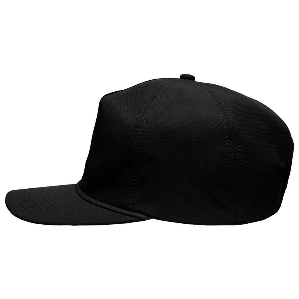 Sportsman Black Five-Panel Ripstop Cap